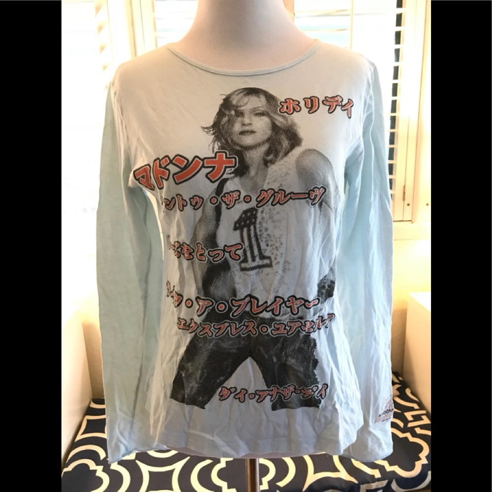 Madonna Reinvention Tour 2004 Light Blue Shirt